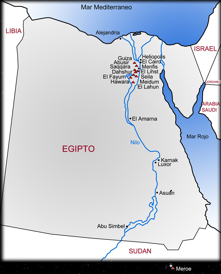 Mapa piramides en Egipto