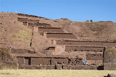 Bolivia Tiahuanaco Piramide Akapana
